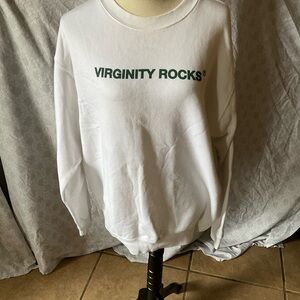 Virginity Rocks® White Crewneck Sweatshirt